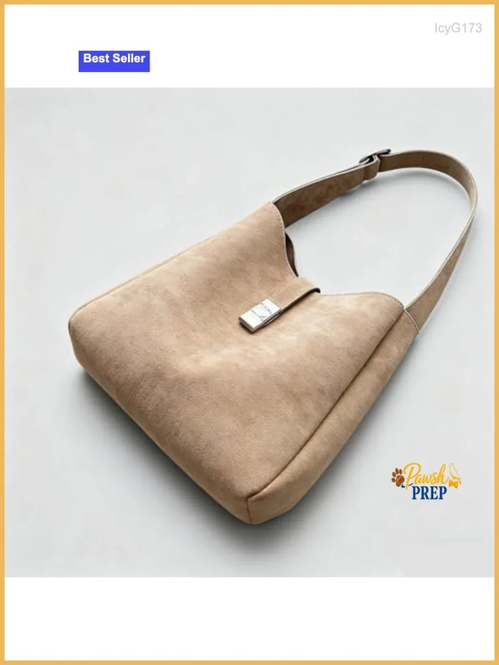 Women's Slouchy Hobo Shoulder Bag Faux Suede Minimalist Retro Purse with Pouch